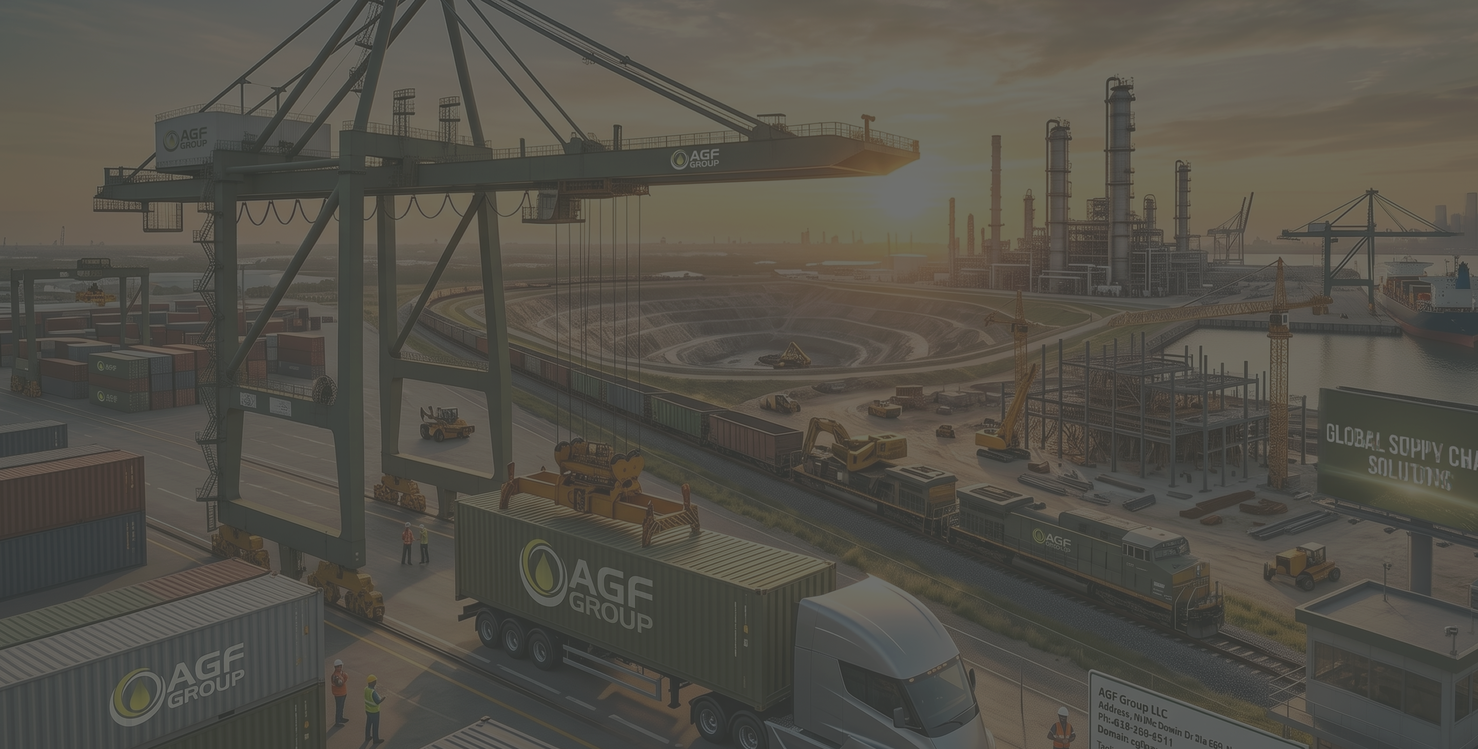 Puerto marítimo con grúas y contenedores - AGF Group